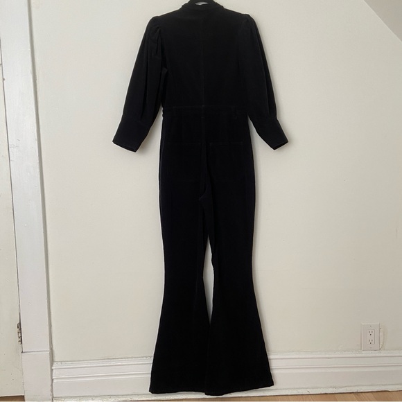 WeWoreWhat 70s Retro Flare Corduroy Jumpsuit in Black size Medium - Picture 8 of 9